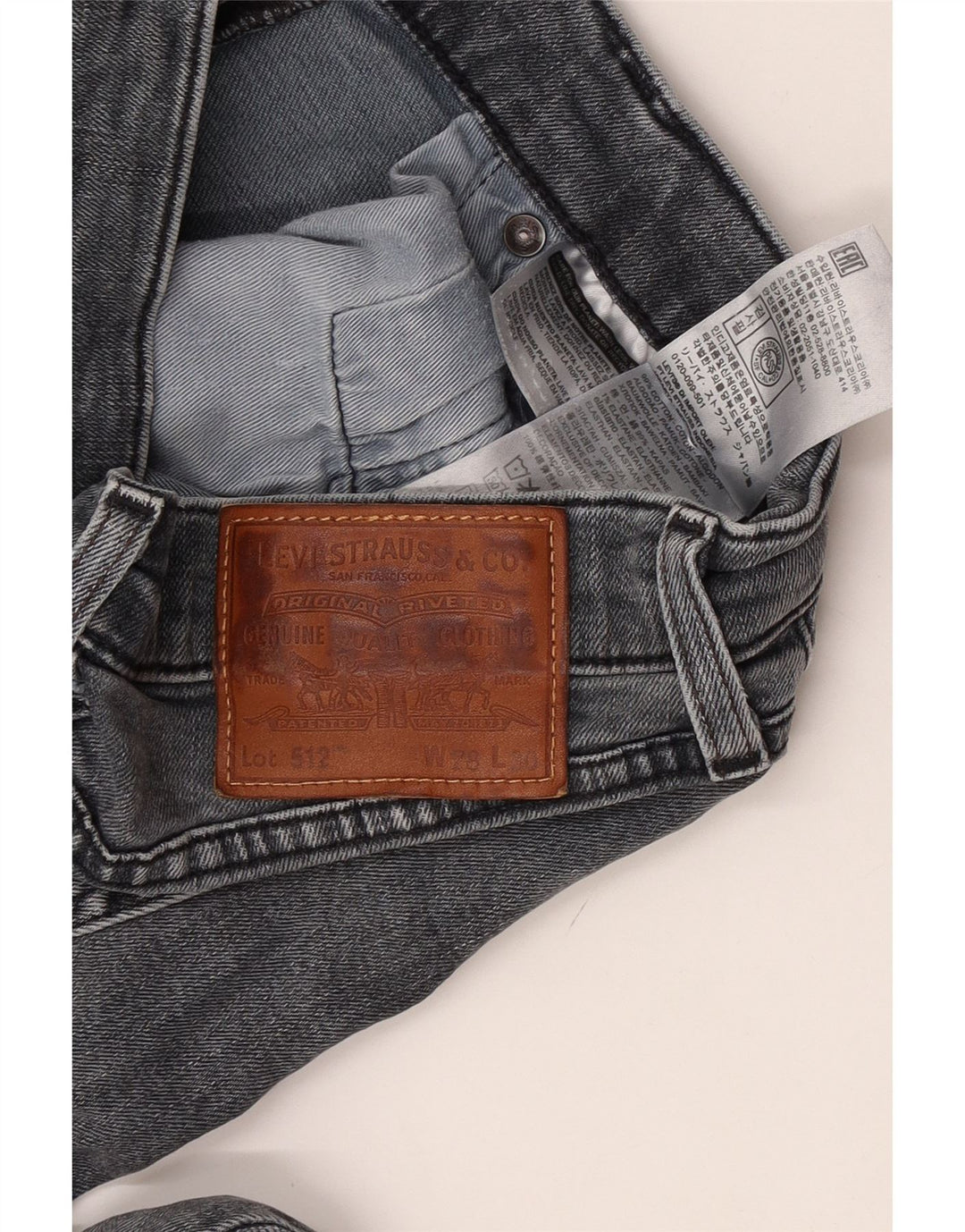 Levi's Mens 512 Slim Tapered Jeans W28 L30 Grey Cotton