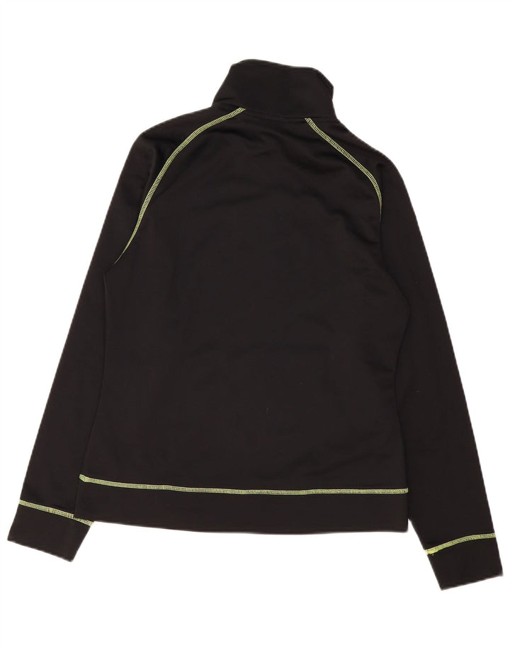 ASICS Womens Tracksuit Top Jacket UK 12 Medium Black Polyester