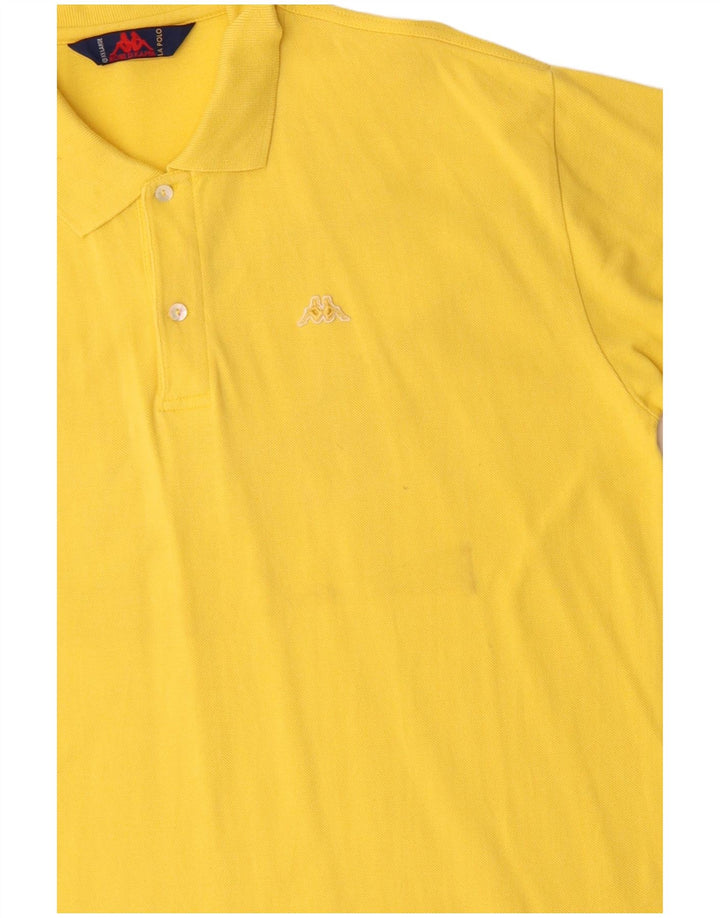 KAPPA Mens Polo Shirt 2XL Yellow Cotton
