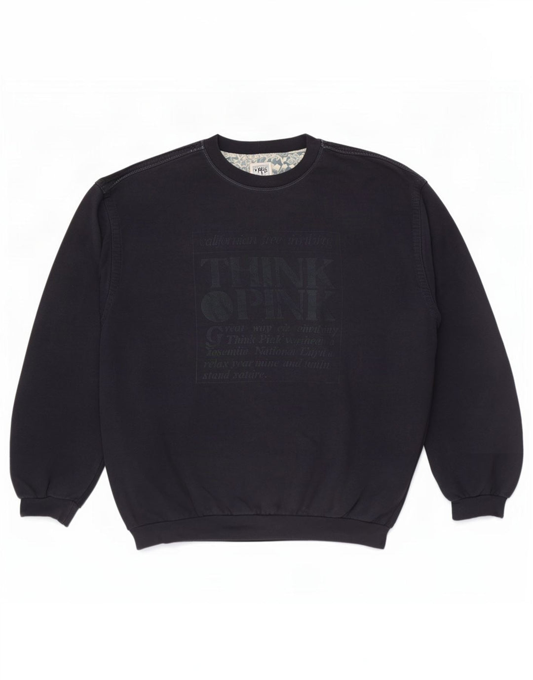 Think Pink Mens Graphic Sweatshirt Jumper 2XL Navy Blue