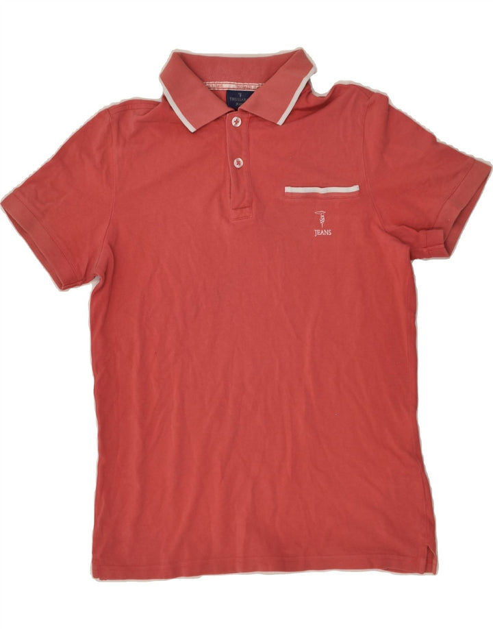 TRUSSARDI Mens Polo Shirt Medium Pink Cotton | Vintage Trussardi | Thrift | Second-Hand Trussardi | Used Clothing | Messina Hembry 