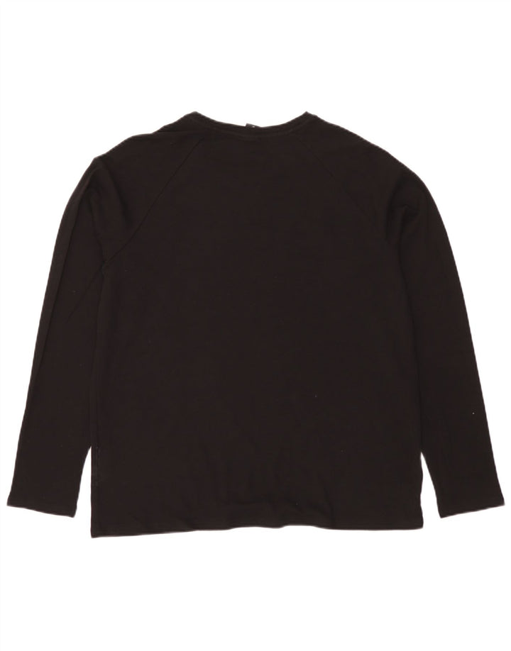 Hugo Boss Mens Graphic Top Long Sleeve Large Black Cotton