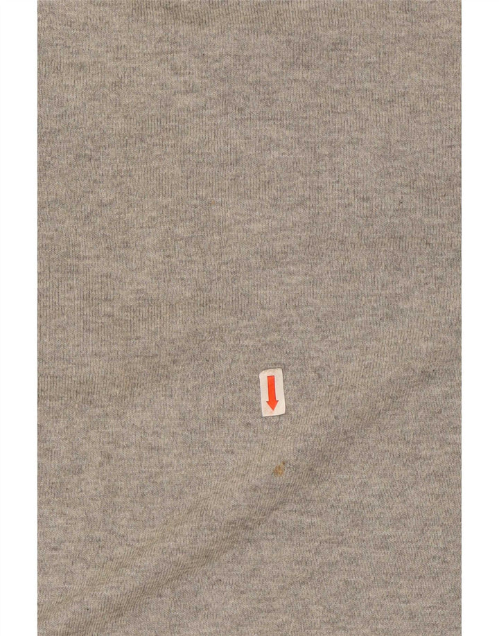 Zara Mens Crew Neck Jumper Sweater Medium Grey Silk