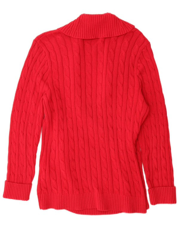 Ralph Lauren Womens Longline Cardigan Sweater UK 18 XL Red Cotton