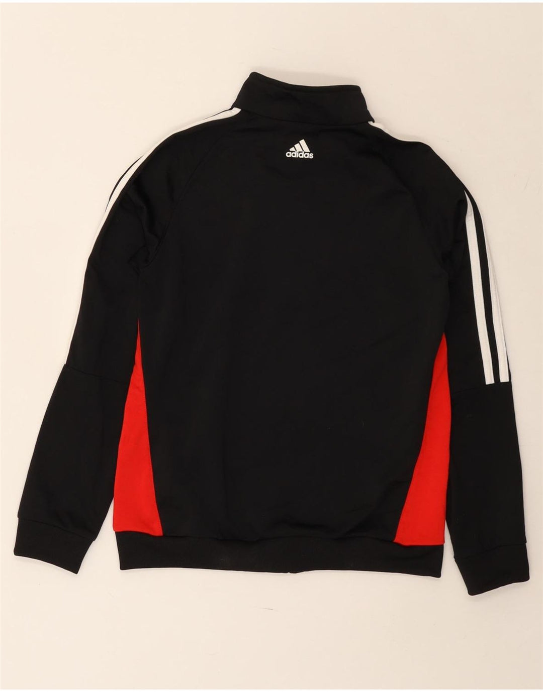 Adidas Boys Graphic Tracksuit Top Jacket 11-12 Years Black Colourblock