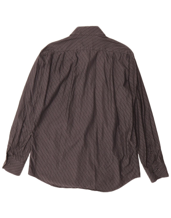 ROCCOBAROCCO Mens Shirt Size 16 41 Large Black Striped Cotton