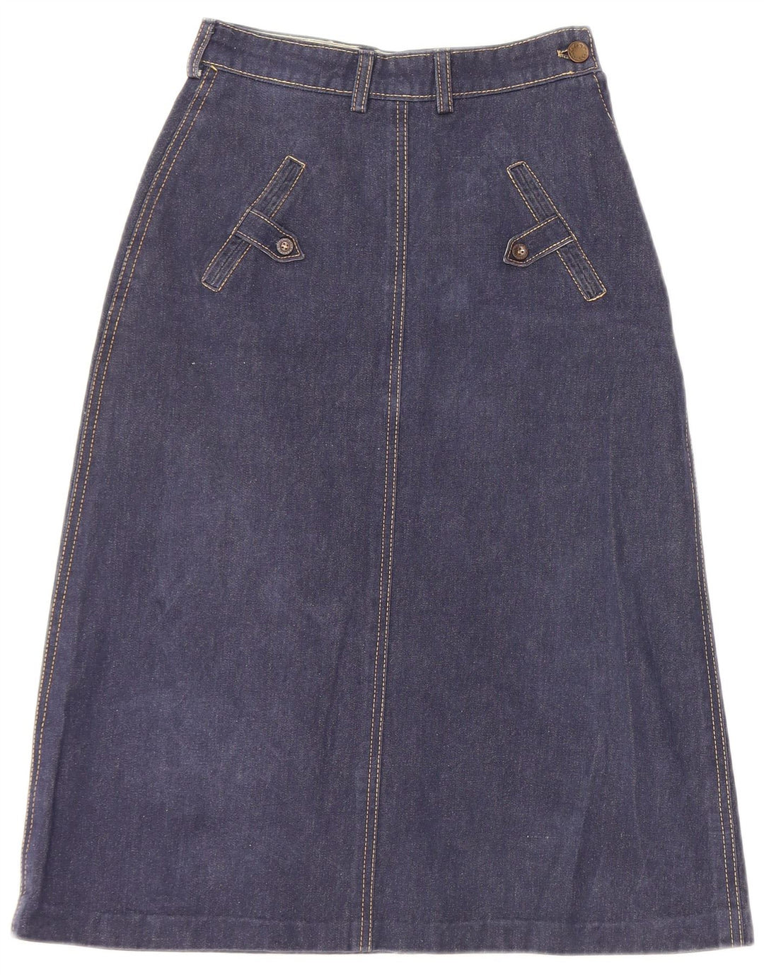 VINTAGE Womens Graphic Denim Skirt W22 2XS Blue