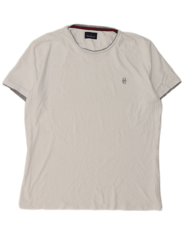Conte of Florence Mens T-Shirt Top Large White Cotton