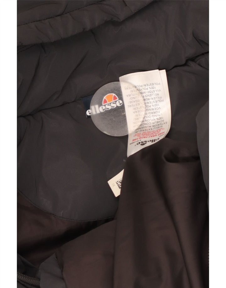 Ellesse Womens Hooded Padded Jacket UK 14 Medium Black Nylon