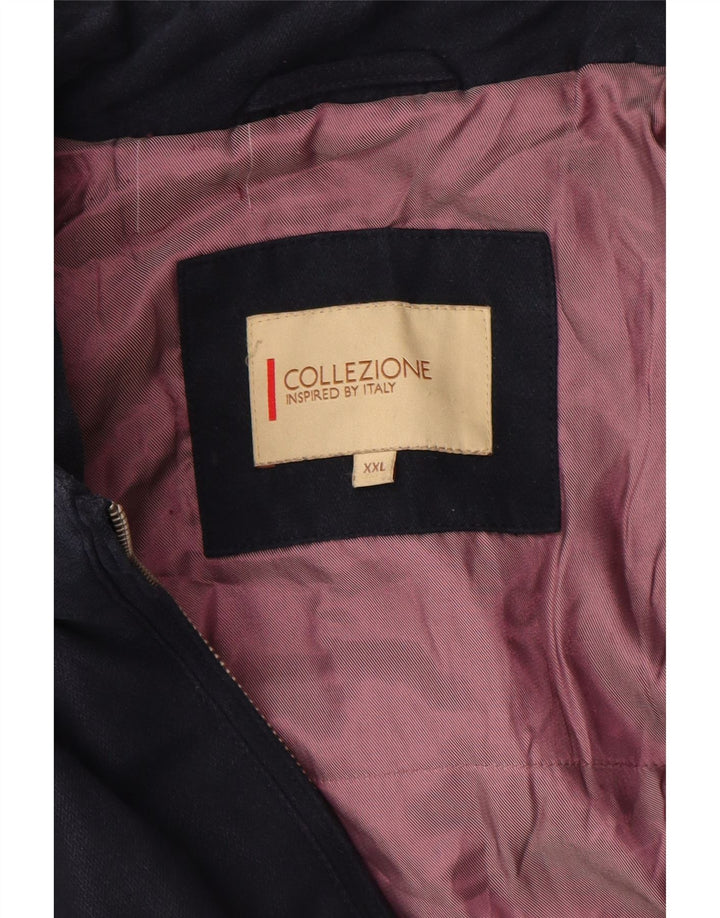Vintage Mens Bomber Jacket UK 44 2XL Navy Blue