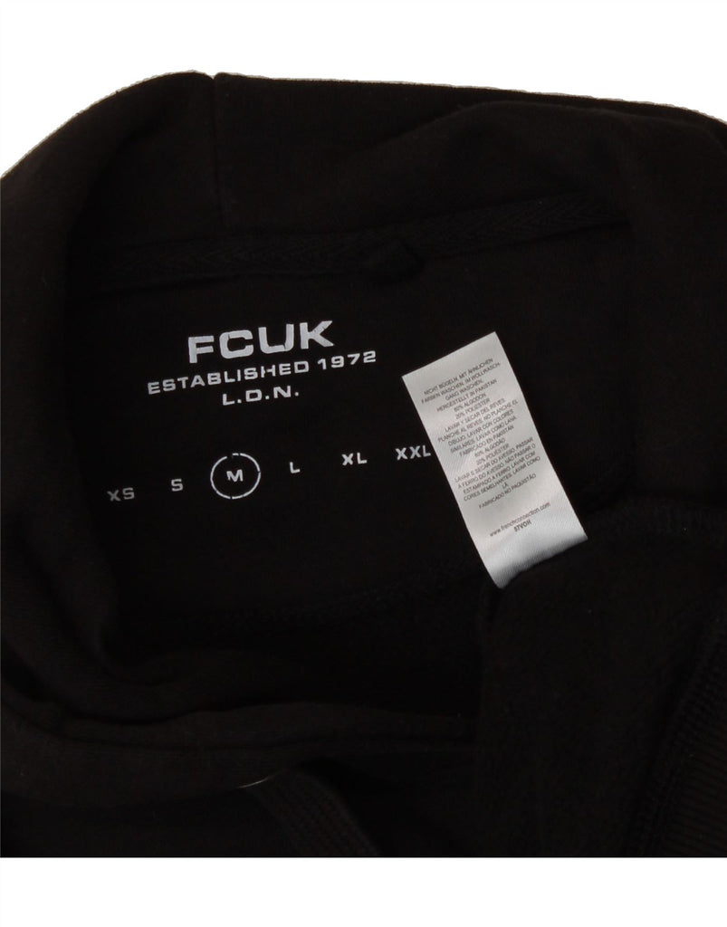 FCUK Womens Oversized Hoodie Jumper UK 14 Medium Black Cotton Vintage Fcuk and Second-Hand Fcuk from Messina Hembry 