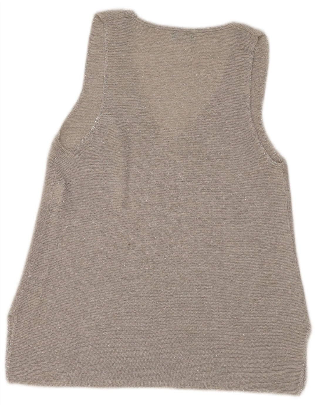 Benetton Womens Vest Top UK 14 Large Grey Cotton