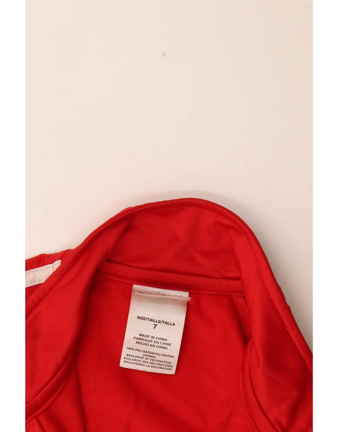 Adidas Boys Tracksuit Top Jacket 6-7 Years Red Colourblock