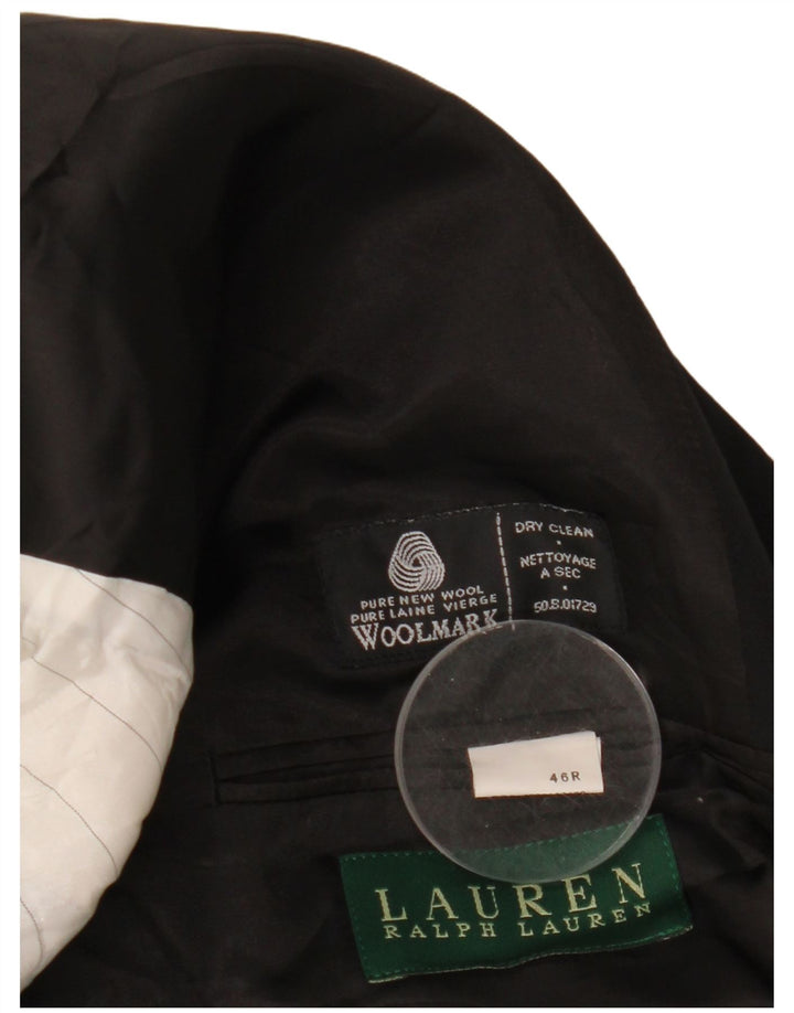 Ralph Lauren Mens 2 Button Blazer Jacket UK 46 2XL Black Wool