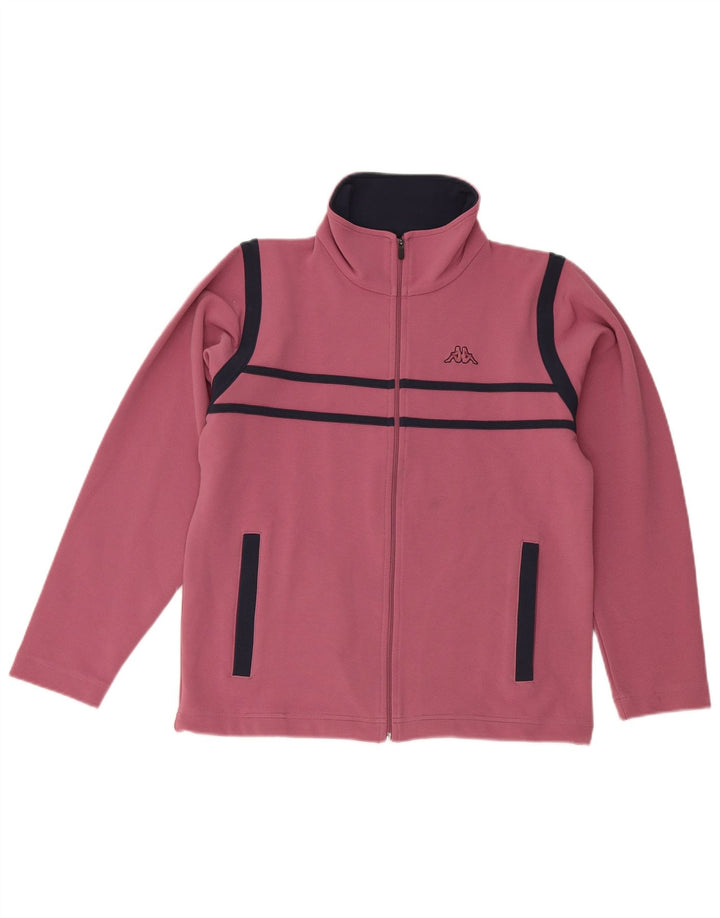 Kappa Womens Tracksuit Top Jacket UK 10 Small Pink Colourblock Polyester