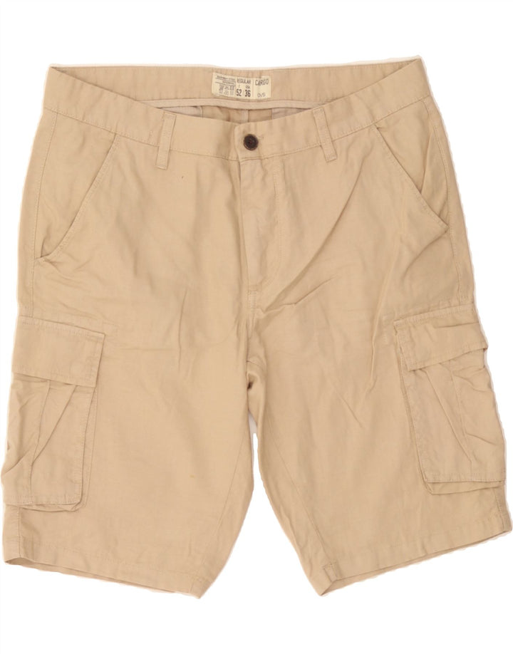 OVS Mens Regular Cargo Shorts IT 52 XL W38  Beige Linen Vintage OVS and Second-Hand OVS from Messina Hembry 