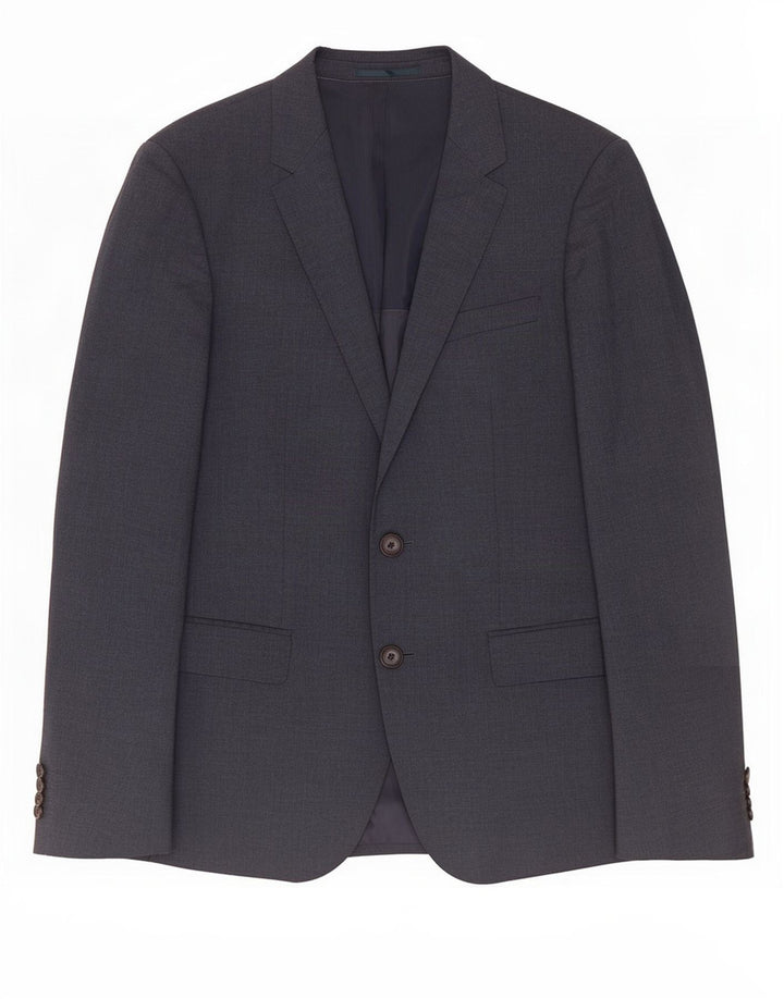 Hugo Boss Mens 2 Button Blazer Jacket EU 48 Medium Navy Blue Wool