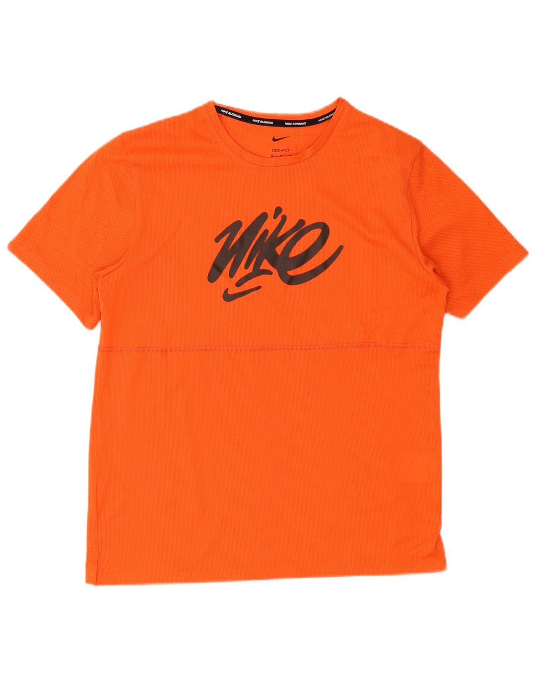 Nike Mens Dri Fit Graphic T-Shirt Top Medium Orange Polyester