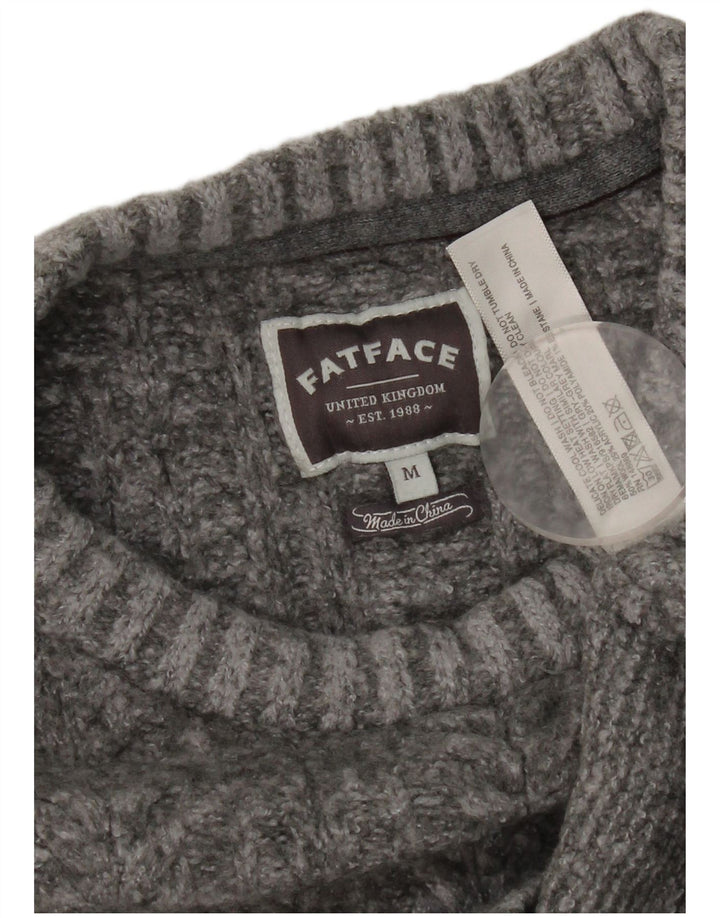 Fat Face Womens Crew Neck Jumper Sweater UK 14 Medium Grey Wool