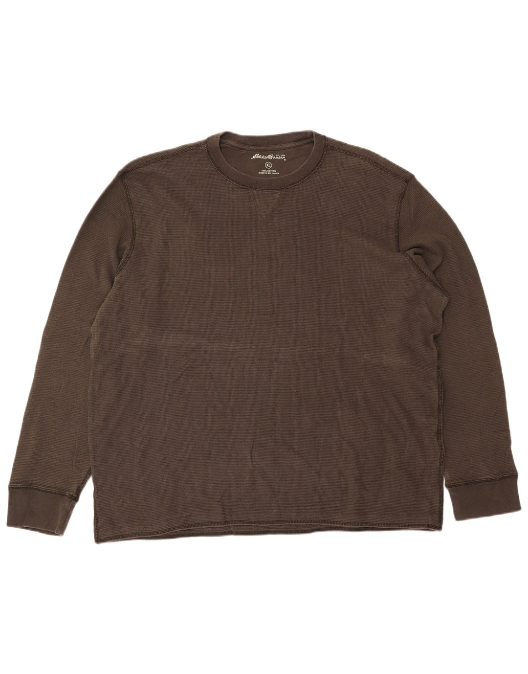 Eddie Bauer Mens Regular Fit Graphic Top Long Sleeve XL Brown Cotton