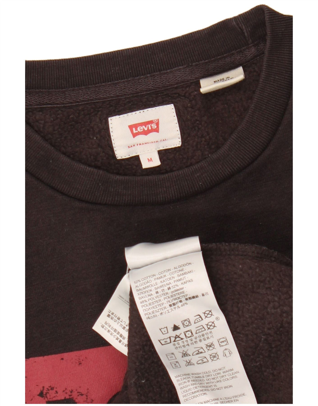 Levi's Mens Graphic Sweatshirt Jumper Medium Black Cotton