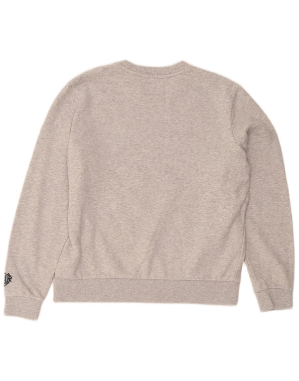 Superdry Womens Graphic Oversized Sweatshirt Jumper UK 10 Small Grey Cotton