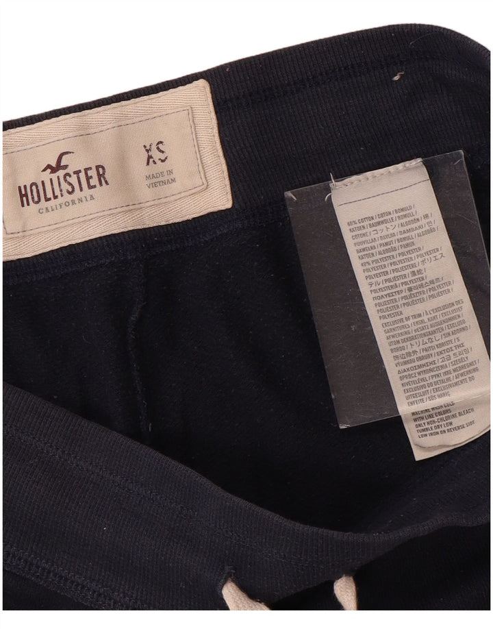 HOLLISTER Womens Graphic Tracksuit Trousers UK 6 XS  Navy Blue Cotton