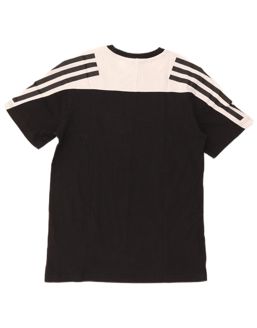 Adidas Mens T-Shirt Top Small Black Colourblock Cotton