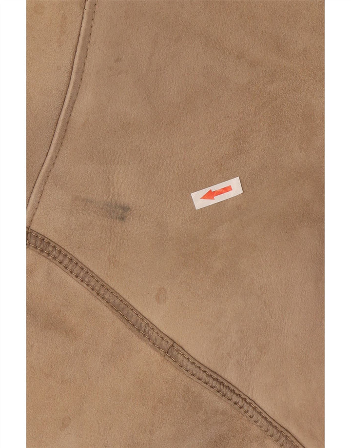 Vintage Womens Shearling Jacket IT 46 Large Beige Shearling