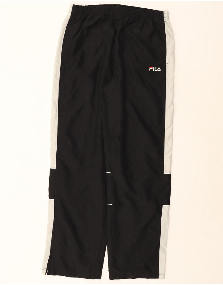 FILA Mens Graphic Tracksuit Trousers Large  Black Colourblock Polyester
