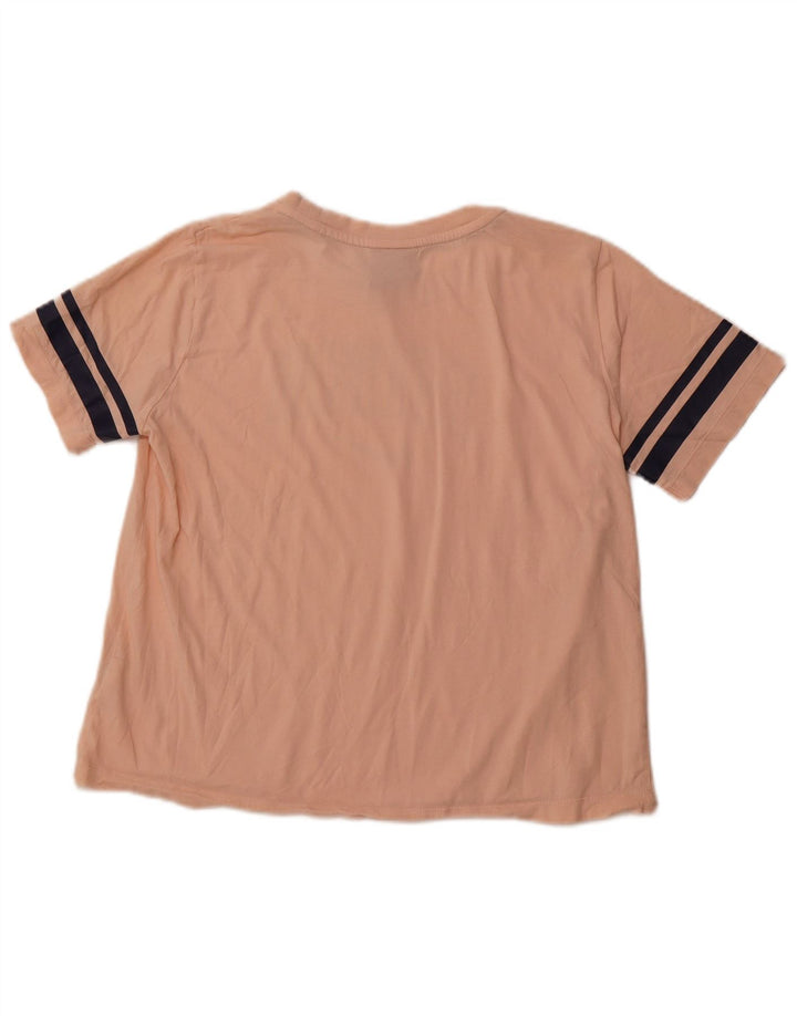 NIKE Womens Graphic T-Shirt Top UK 14 Large Pink Cotton