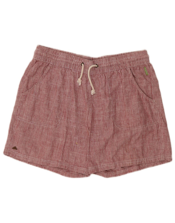 Little Kathmandu Womens Casual Shorts UK 12 Medium W32 Red Pinstripe Hemp