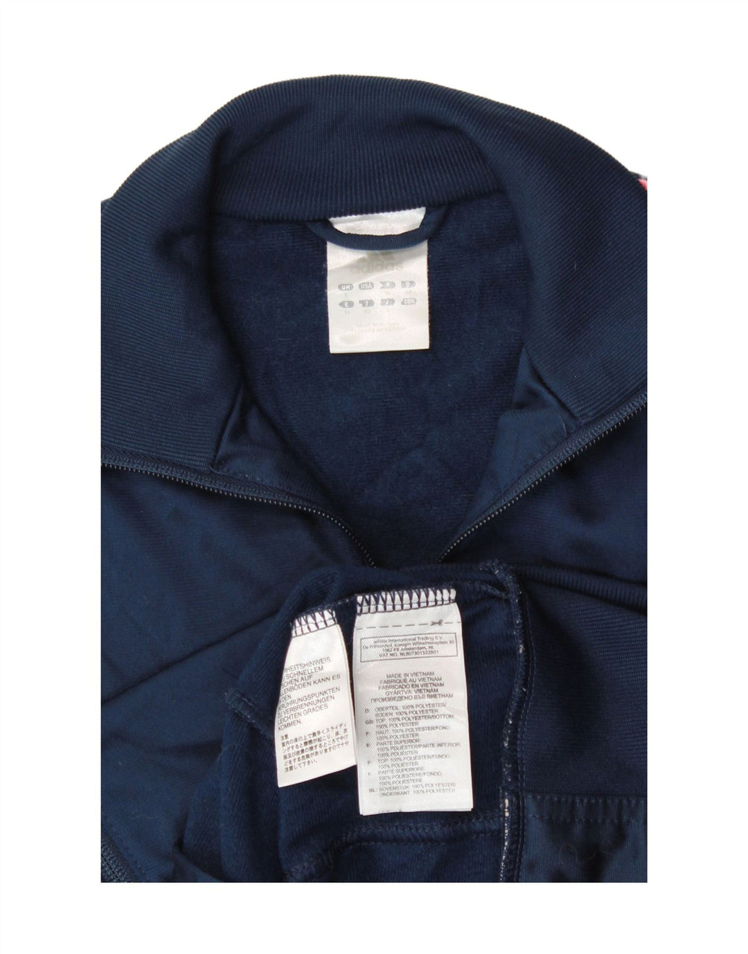 Adidas Womens Tracksuit Top Jacket UK 8 Small Navy Blue Polyester