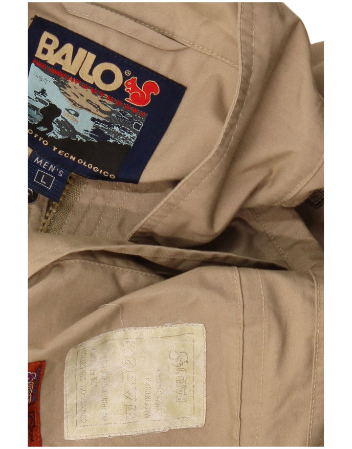 Vintage Mens Utility Gilet UK 40 Large Khaki Cotton