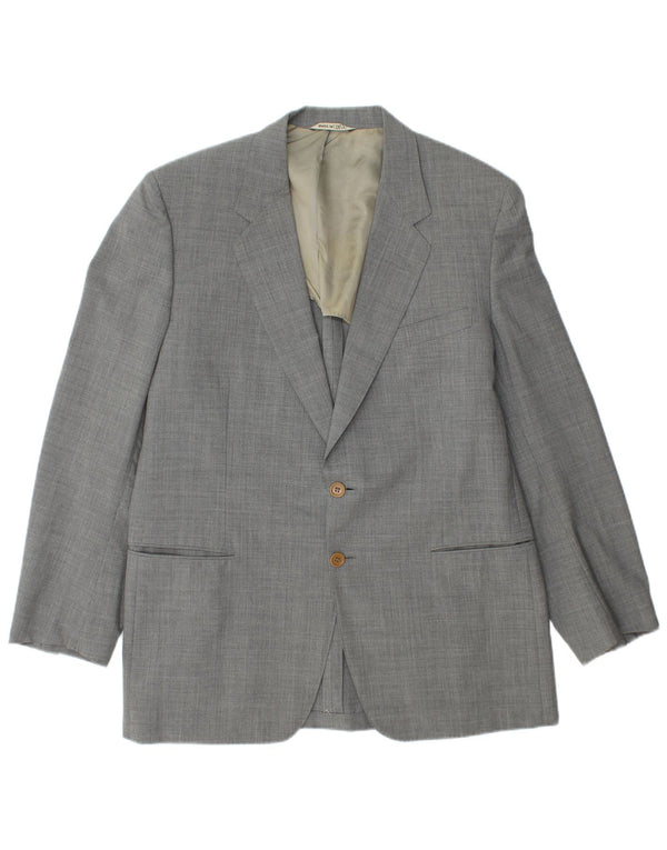 LANVIN Mens 2 Button Blazer Jacket IT 54 2XL Grey Virgin Wool