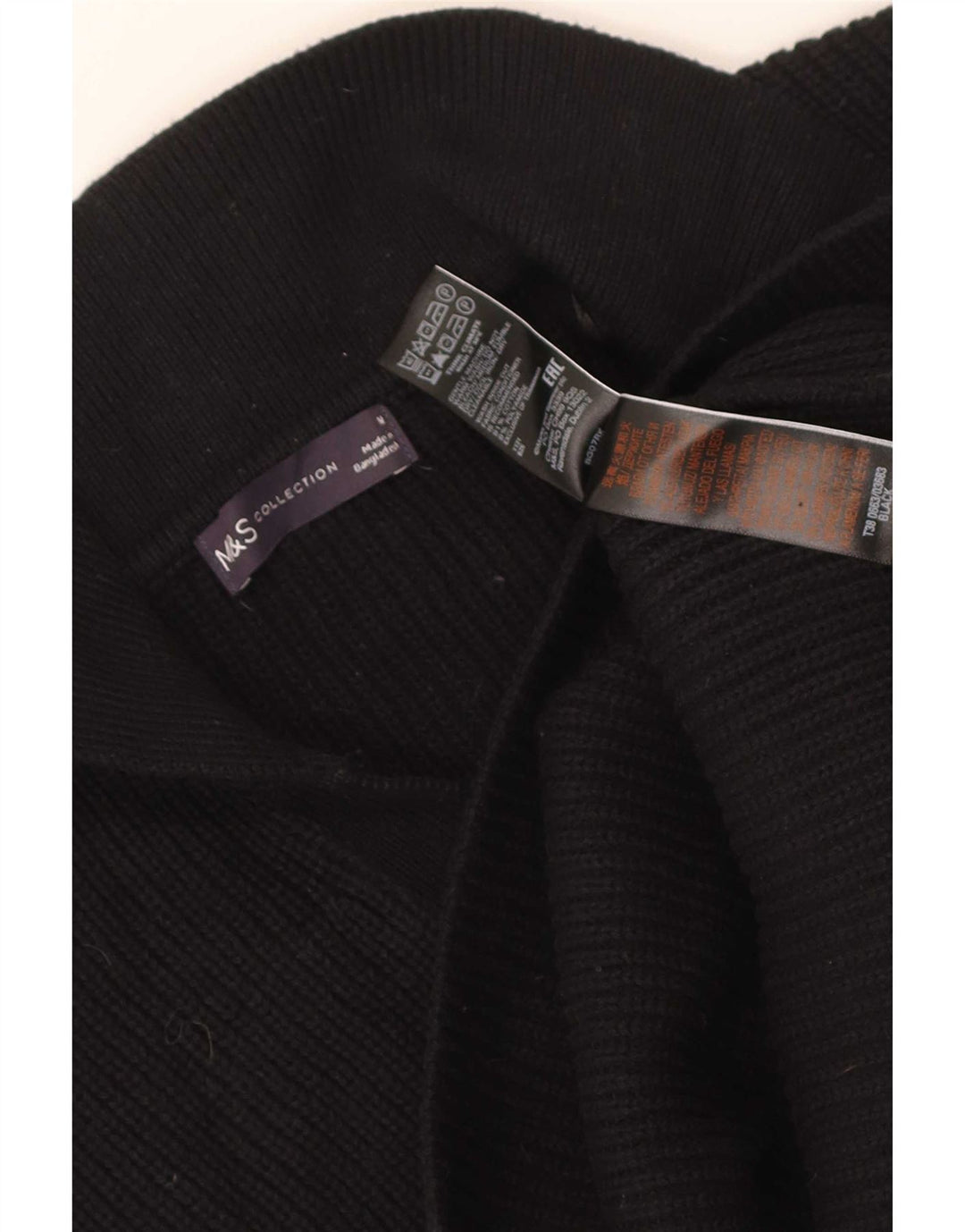 Marks & Spencer Womens Vest Tank Top UK 14 Medium Black Cotton