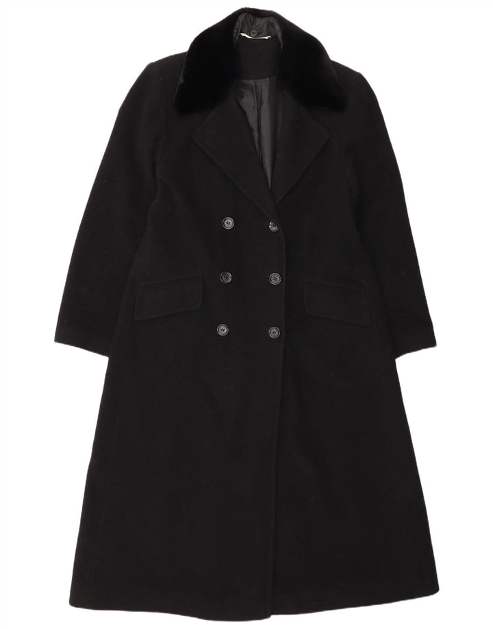 St. Bernard Womens Double Breasted Coat UK 14 Large Black Wool