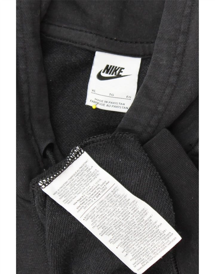 NIKE Womens Oversized Hoodie Jumper UK 18 XL Black Cotton