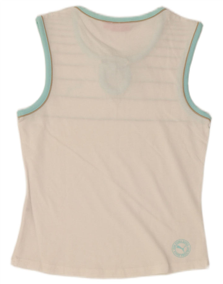 PUMA Womens Graphic Vest Top UK 12 Medium White Striped