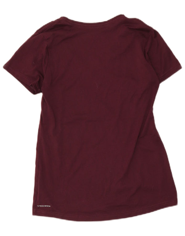 Reebok Womens T-Shirt Top UK 10 Small Burgundy Polyester