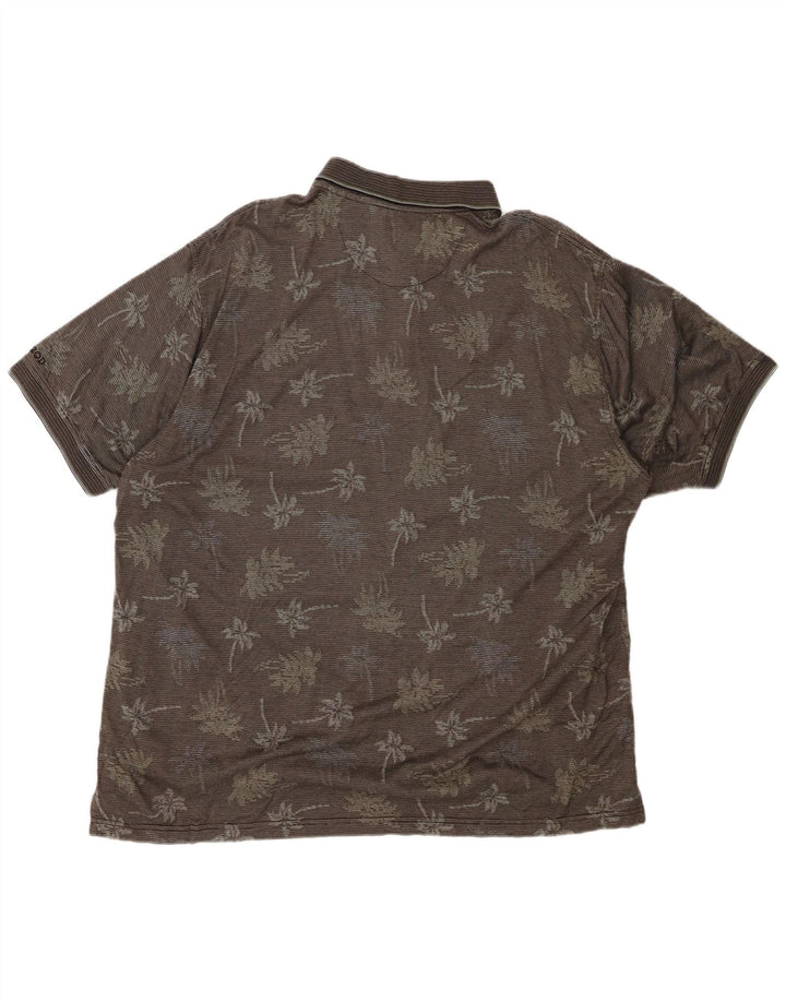 IZOD Mens Golf Polo Shirt XL Grey Floral Cotton