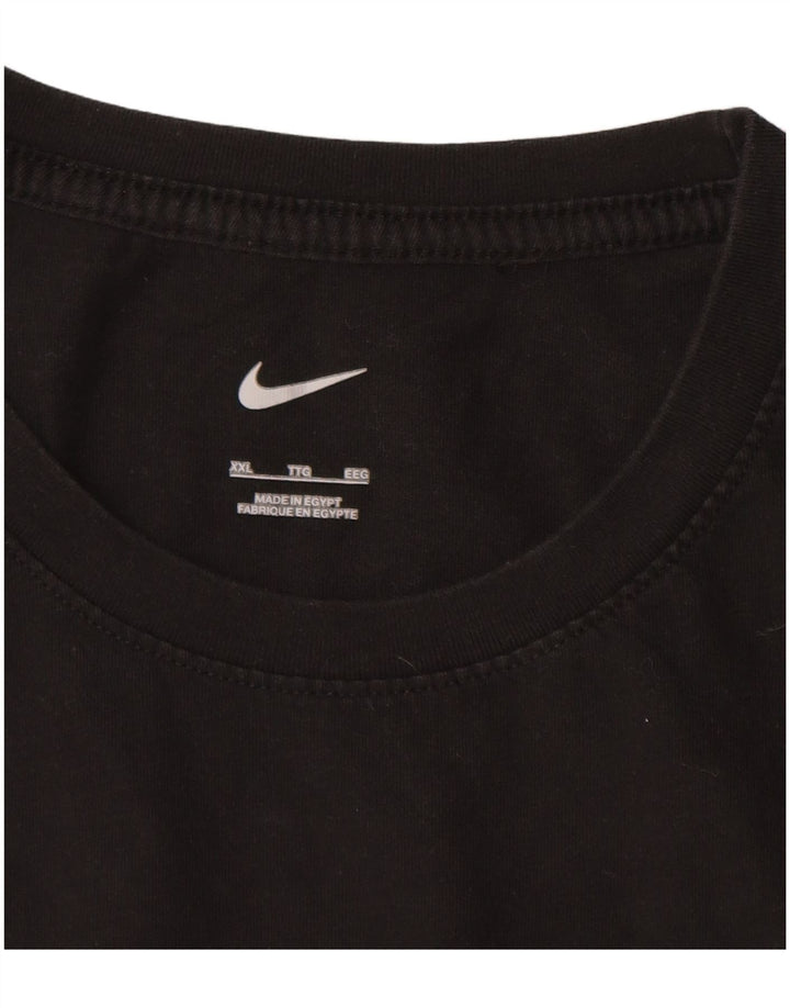 NIKE Mens T-Shirt Top 2XL Black Cotton