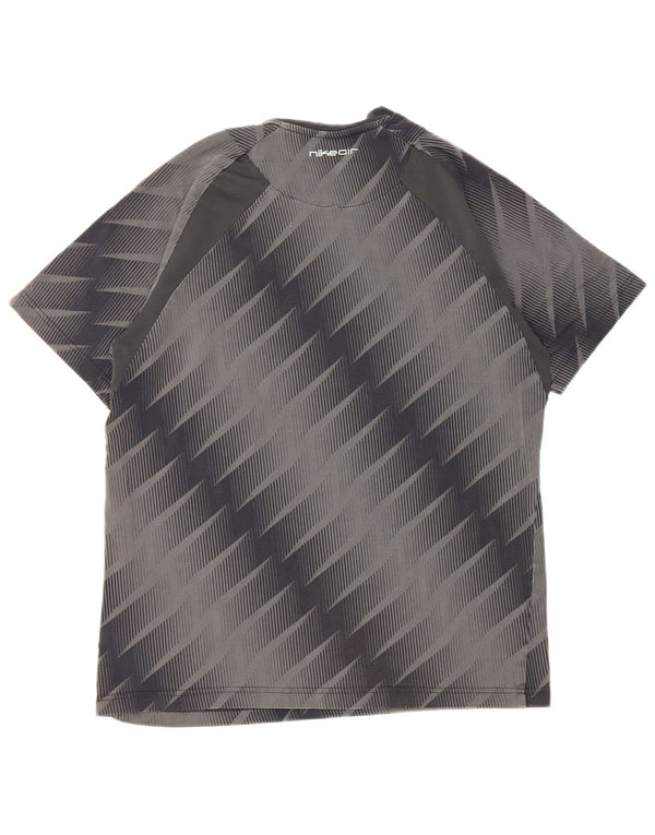 Nike Mens Graphic T-Shirt Top UK 42/44 Large Grey Striped Cotton