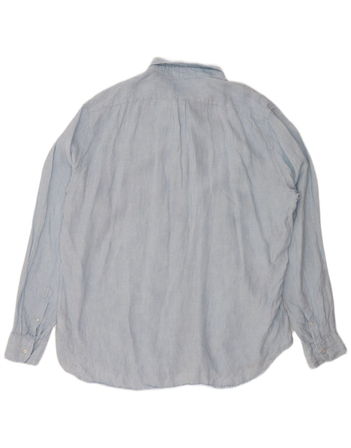 J. CREW Mens Tall Classic Fit Shirt 2XL Blue Linen