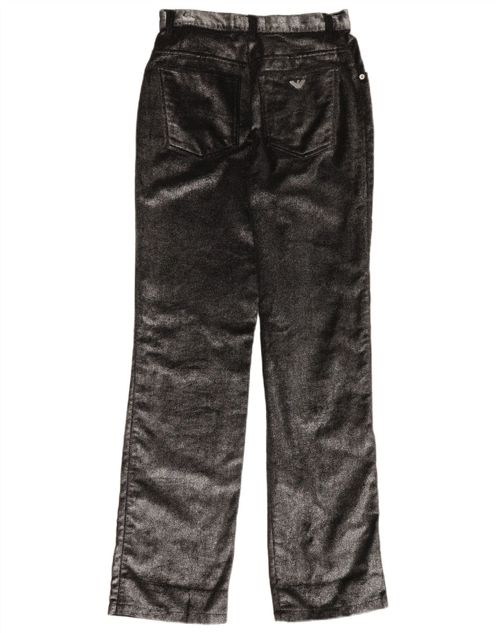ARMANI Womens Straight Casual Trousers W29 L34 Black Cotton