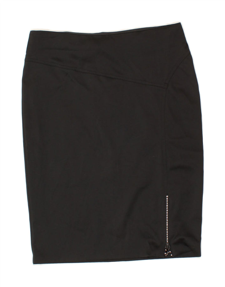 AIR WEAR Womens Pencil Skirt  US 8 Medium W30 Black Polyester Vintage Air Wear and Second-Hand Air Wear from Messina Hembry 