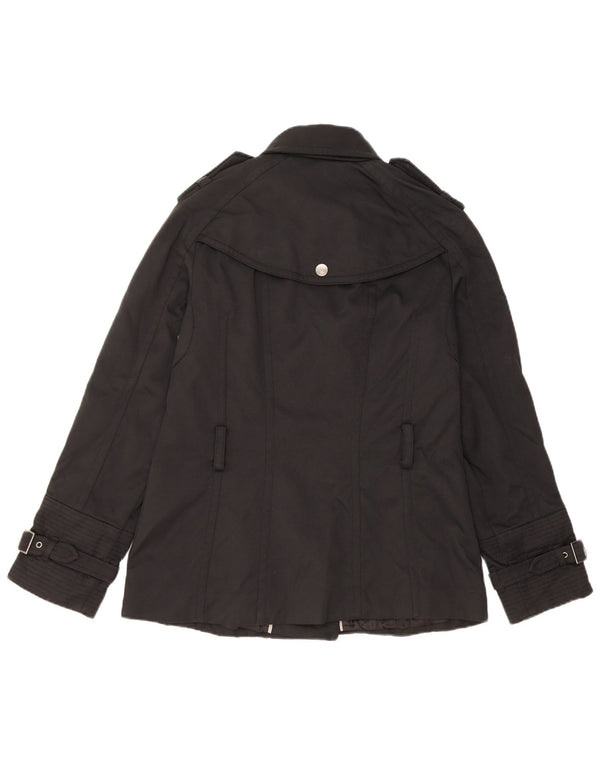 Zara Womens Military Jacket UK 12 Medium Black Nylon