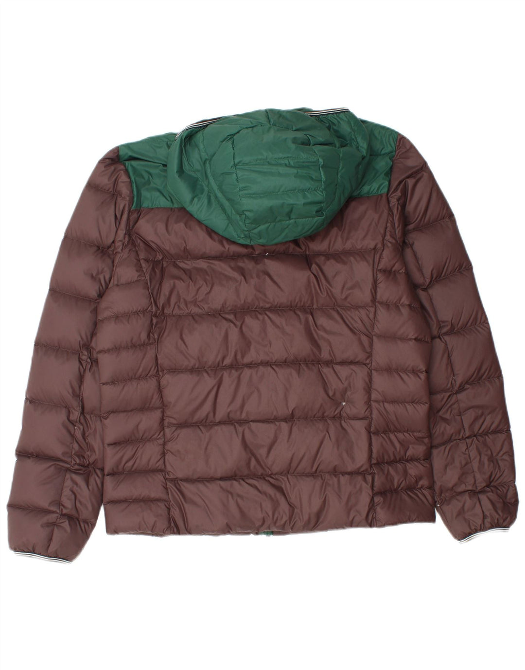 Fred Perry Mens Hooded Padded Jacket UK 38 Medium Brown Colourblock Nylon
