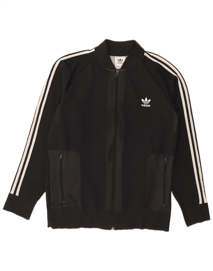 ADIDAS Mens Tracksuit Top Jacket Medium Black Polyester