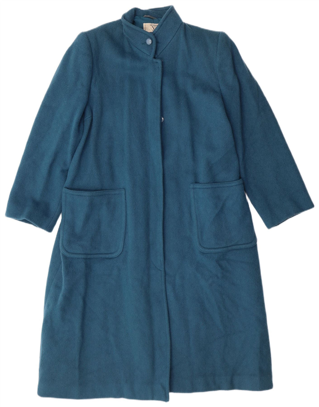 Valentino Womens Miss V Overcoat IT 44 Medium Blue Wool Classic